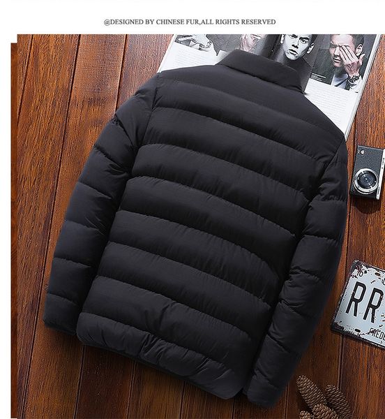 

jacket men outerwear thick warm cotton coats winter man fashion stand collar male parka jacket zipper coat c, Black;brown