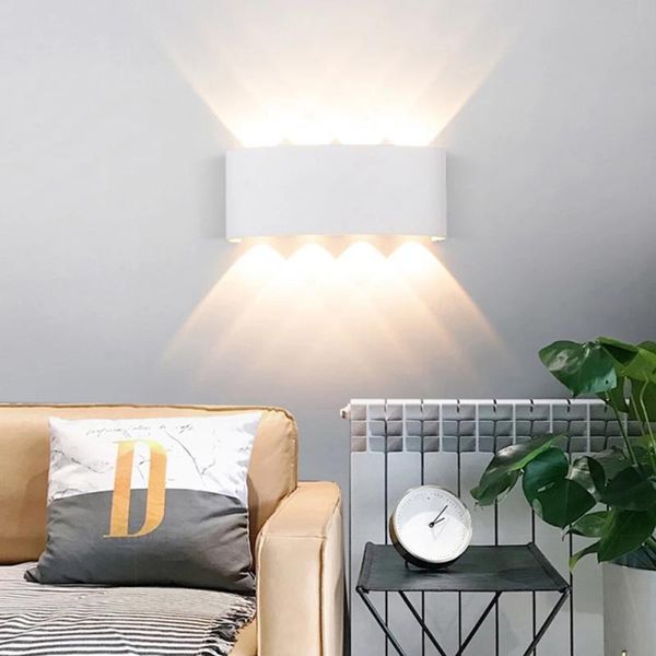 

6/8/10/12w nordic led wall lamp aluminum waterproof outdoor lights for porch garden bathroom living room stairs light