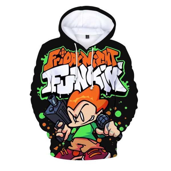 

men's hoodies & sweatshirts game clothing anime friday night funkin 3d men pullovers women sweatshirt hoodie harajuku fashion streetwea, Black