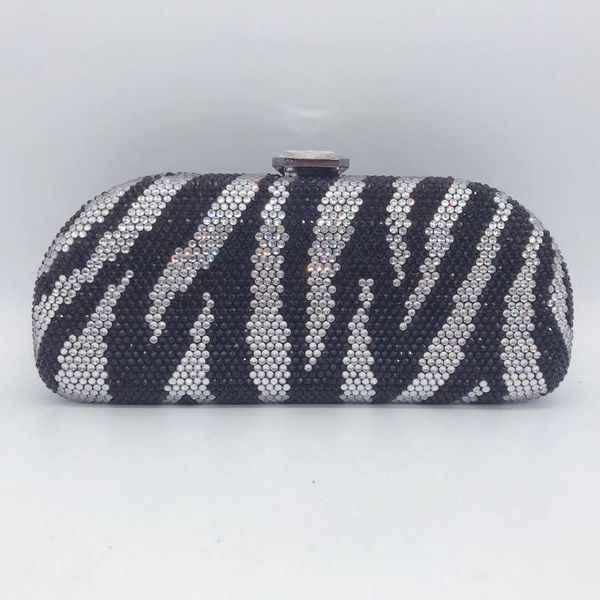 

white/black rhinestone crystal purse women handbag evening clutch bags luxury female diamond mini party prom purses