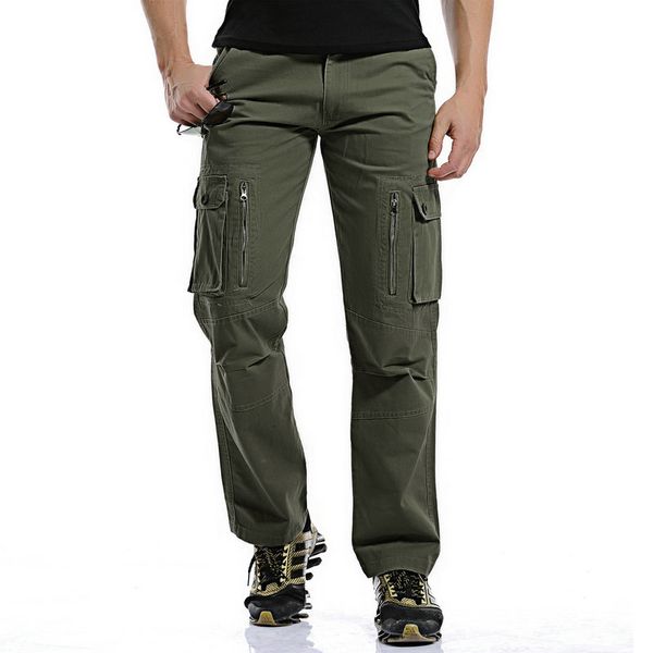 

transport gout autumn manly cargo pants cotton loose pockets mutis style camo combat jumpsuit 28-40 axp136, Black