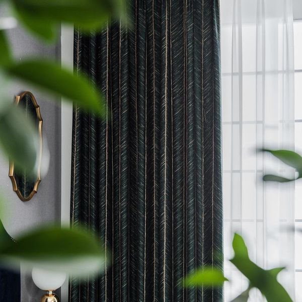 

curtain & drapes for living dining room bedroom light luxury nordic curtains blackout dark green fishbone pattern high-end atmosphere