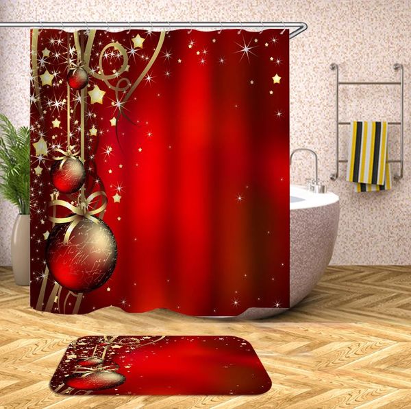 

shower curtains christmas decoration gifts snowman curtain floor mat set bath bathroom for bathtub bathing cover wide with hooks