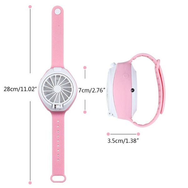 

electric fans usb rechargeable fan with wrist strap portable mini cooling watch-shaped 3 speed control for indoors outdoors traveling