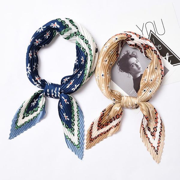 

scarves small square satin scarf artifical silk foulard femme elegant women's wrap handkerchief bandana accessories, Blue;gray