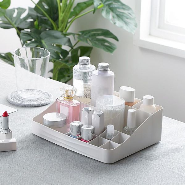 

large capacity makeup organizer pp storage box compartment cosmetic desk bathroom container home case eco-friendly solid holder boxes & bins