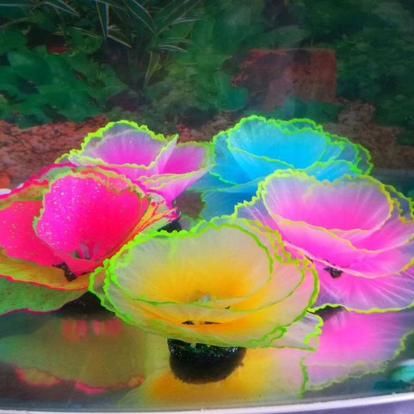 

aquarium artificial plants ornaments fish tank landscaping decoration flower shape beautiful fashion is no good decorations
