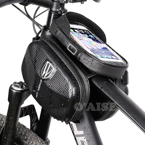 

bike front frame bag bicycle storage kit waterproof compatible with max phone screen 6.5 inch cb01