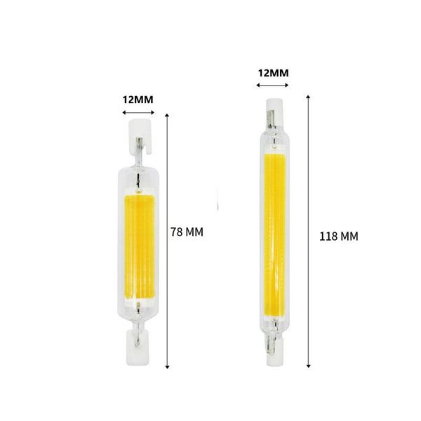 

bulbs no flicker r7s led lamp bulb 78mm 118mm 15w 30w 50w glass tube replace halogen cob spotlight j78 j118 light