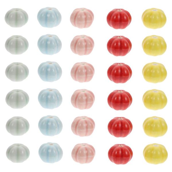 

party favor 40pcs pumpkin loose beads diy jewelry making findings colorful ceramic