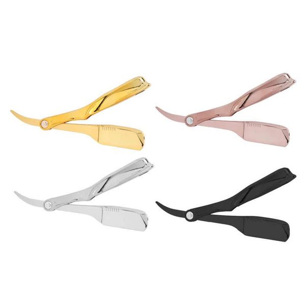 

nail gel manicure professional foldable straight edge barber men's shaving plating blade holder polish, Red;pink