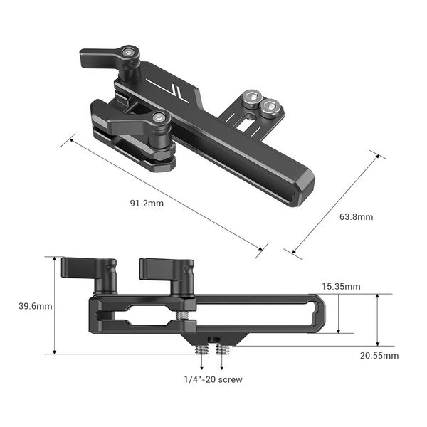 Morsetto di montaggio per supporto per scheda SSD portatile LaCie Supporto per fotocamera Dslr Gabbia/Maniglia laterale/Maniglia superiore Accessori Rig