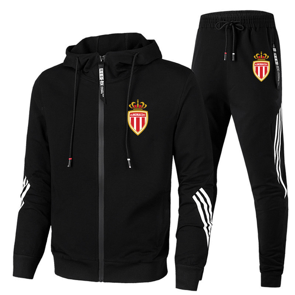

men's sportswear 2021 suit zipper polyester breathable sweat shirt sweatpants sports fitness cl hoodies & sweatshirts, Black