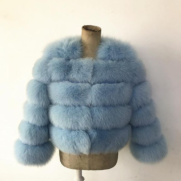 

women's fur & faux jf0417 2021 winter real natural long jacket coat, Black