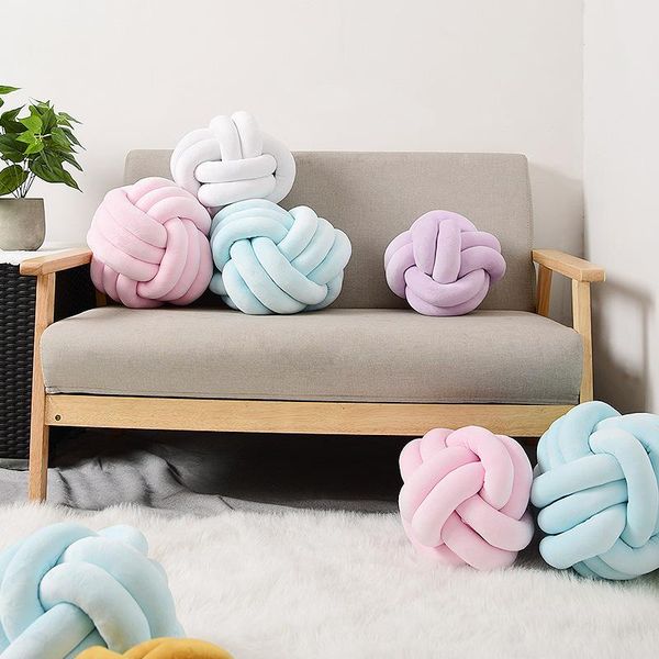 

nordic three share hand knotted spherical throw pillow 25cm pp cotton crystal velvet ball waist cushion kids toy baby calm sleep cushion/dec