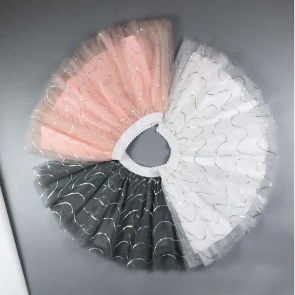 

skirts 2021 four seasons gray pink girl dance skirt girls fantasia tutus children baby toddler gauze sequin, Blue