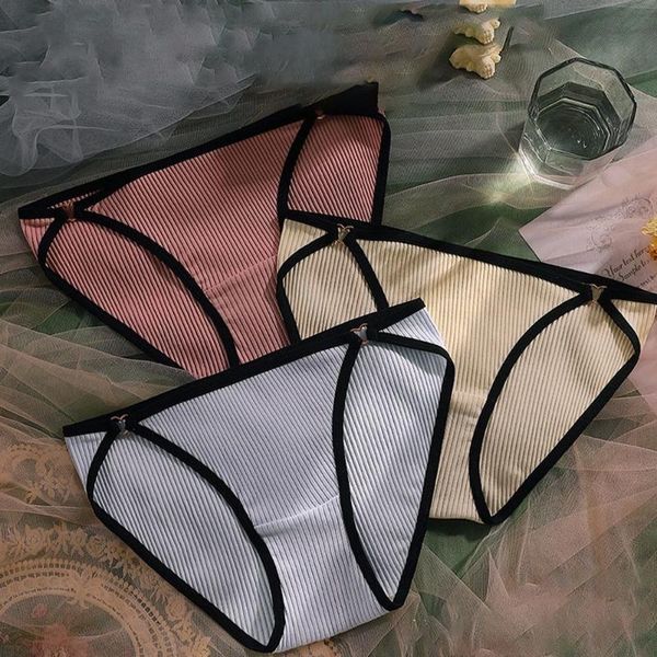 

women's panties cotton women rib graphene underwear solid mid waist underpants soft breathable girls lingerie female panty briefs, Black;pink