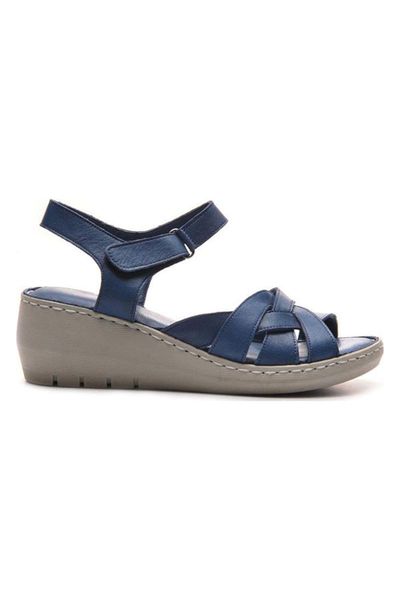 

sandals women's blue leather high, Black