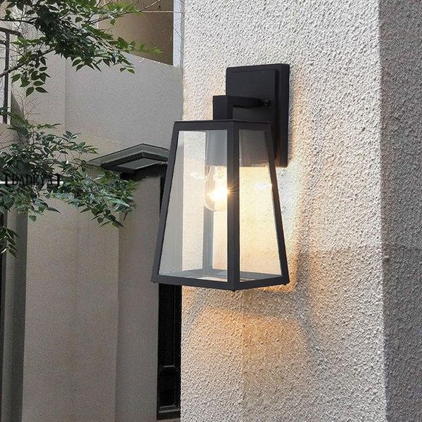 

wall lamp style square light household corridor led glass outdoor lighting