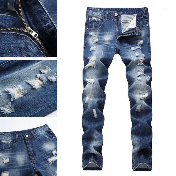 

men's jeans 2021 men slim fashion casual cotton brand clothing, Blue