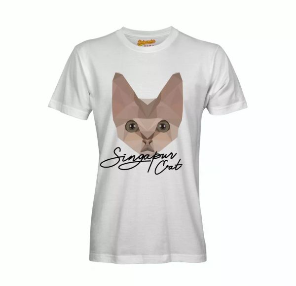 

singapore cat t-shirt polygon cat by siviwonder, White;black