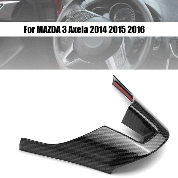 

carbon fiber steering wheel decorative frame panel cover trim for 3 axela 2014 2021 covers