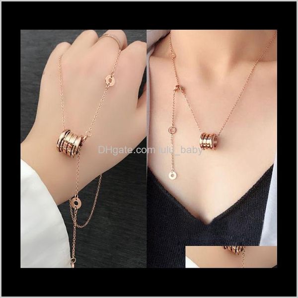 

pendant necklaces titanium steel rose gold spring net red clavicle chain lovers temperament simple necklace female student korean vers st03x, Silver