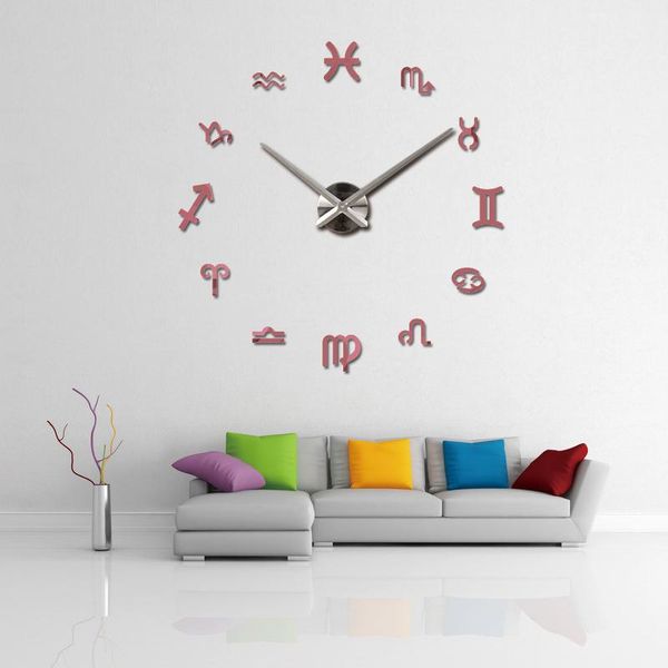 

wall clocks modern design rushed quartz fashion watches mirror sticker diy living room decor arrival 3d real big clock zz