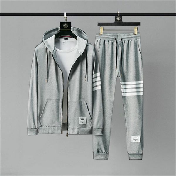 

022 winte designer tracksuits mens luxury sweat suits hoodies street leisure hooded men jogger classic womens jacket + pants tracksuit hip h, Gray