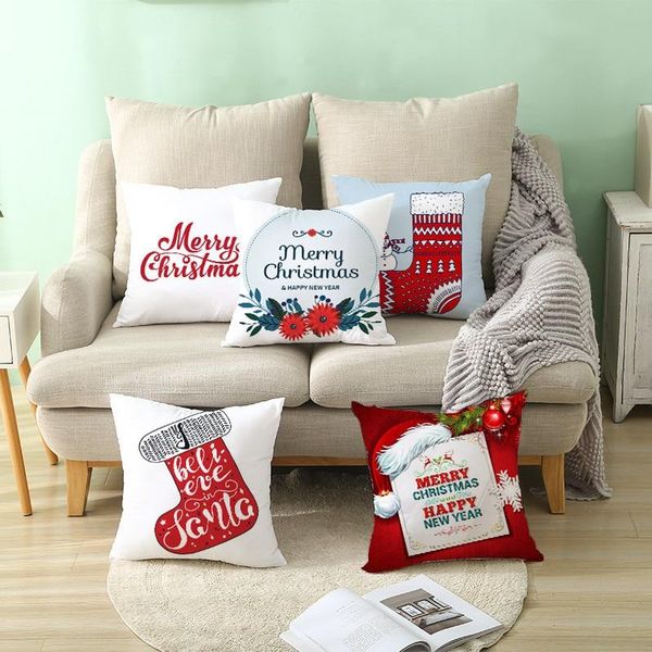

pillow case christmas home decoration cushion cover decorative pillows sofa living room pillowcase xmas 45x45cm