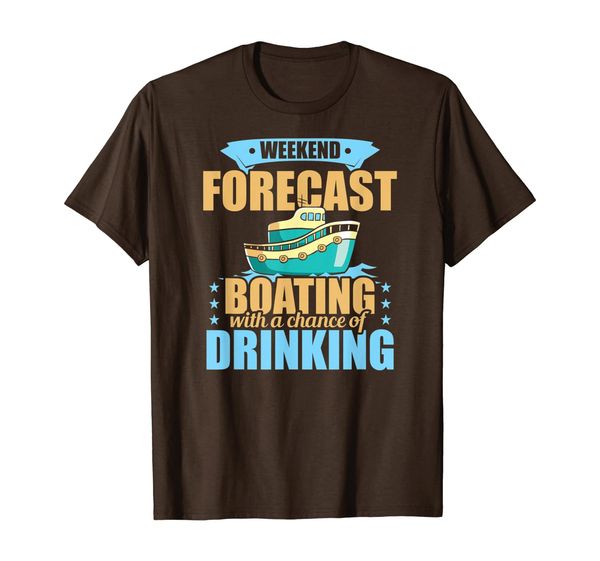 

funny weekend forecast: boating with a chance of drinking t-shirt, White;black
