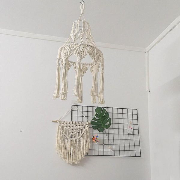 

decorative objects & figurines hand-knitted lampshade boho woven national wind living room bedroom wedding hanging lamp decoration macrame h