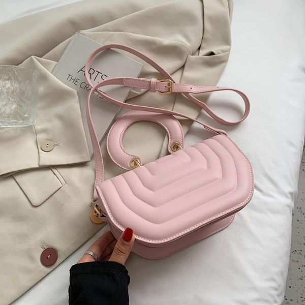 

cross body pu leather mini women designer handbags 2021 girl shopper purse fashion casual solid color stripe ring handle crossbody bags