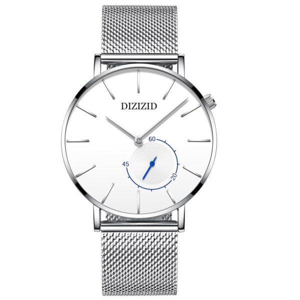 

wristwatches watches men business luxury quartz watch wrist classic wristwatch mens simple mesh belt male clock for man relogio masculino, Slivery;brown