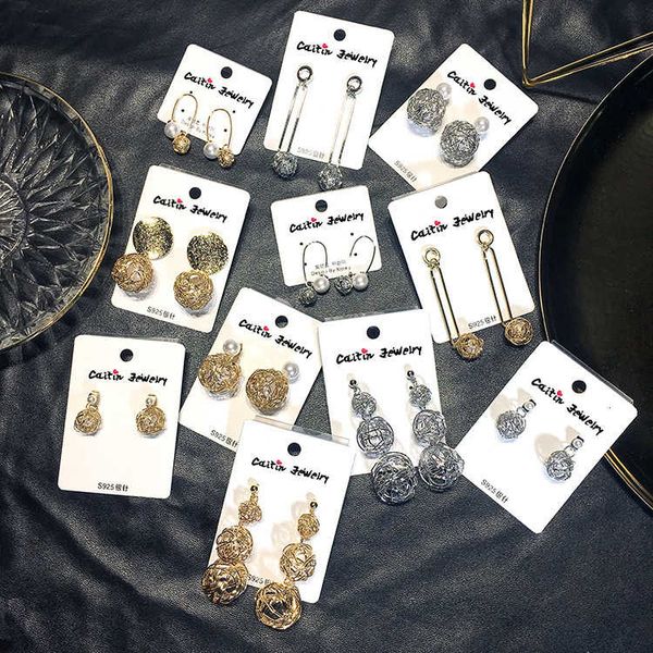 

alloy earrings exaggerated 925 silver needle creative new pearl long temperament personality earrings