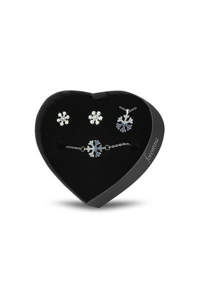 

earrings & necklace women's fashion jewelry passed snowflake bracelet sets ps1653, Silver