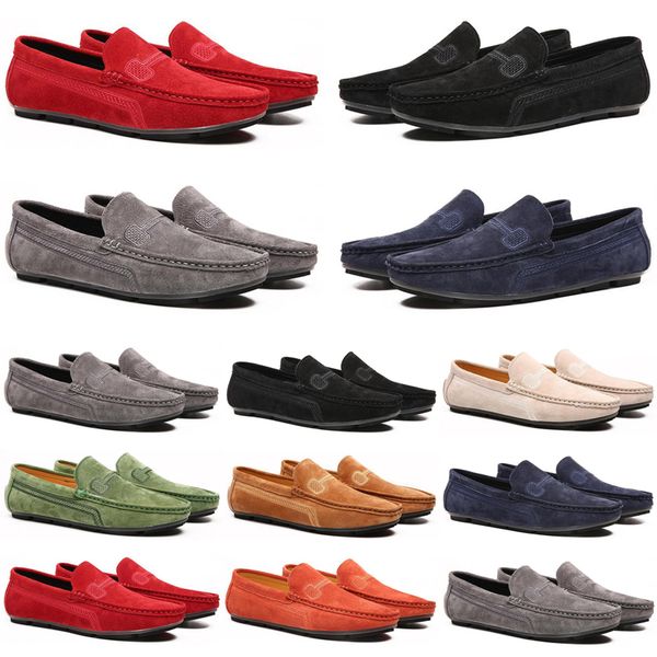 

2021 luxury men casual shoes black grey loafers outdoor flat slip on fashion mens trainers sneakers size 40-47 color14