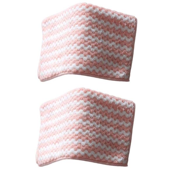 

towel 2pcs kitchen anti-grease thickening wiping rags household absorbent microfiber soft cleaning cloth table dishcloths