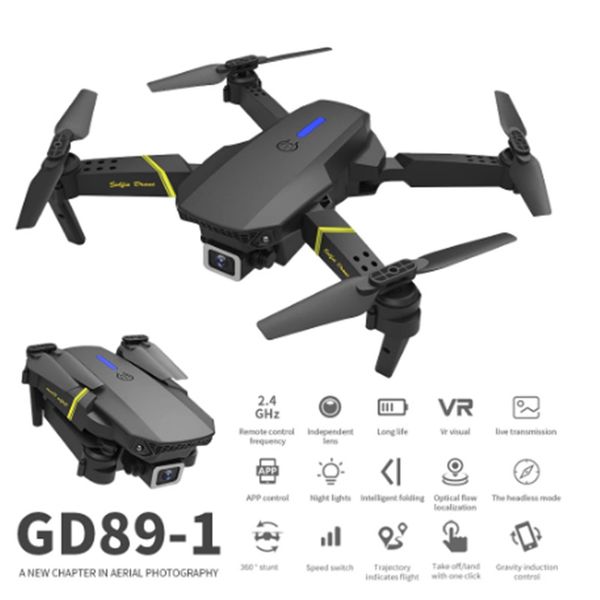 Global Drone Gd89-1 Drone Telecamera grandangolare da 120 gradi 4k Hd Fotografia aerea Quadricottero Aereo telecomandato