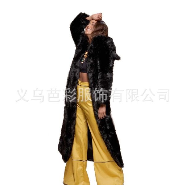 

new listed imitation fur coat women's wear medium and long loose fluff autumn winter, Black