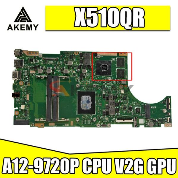 

motherboards akemy x510qr original mainboard for asus x510 x510q lapmotherboard w/ a12-9720p cpu v2g gpu test full 100%