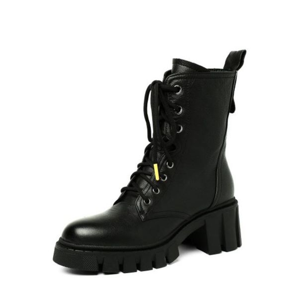 

Women Ankle Boots Real Leather Thick Bottom Winter Shoes For Women Fashion Cool Daily Short Boots Women Size 34-39, Beige