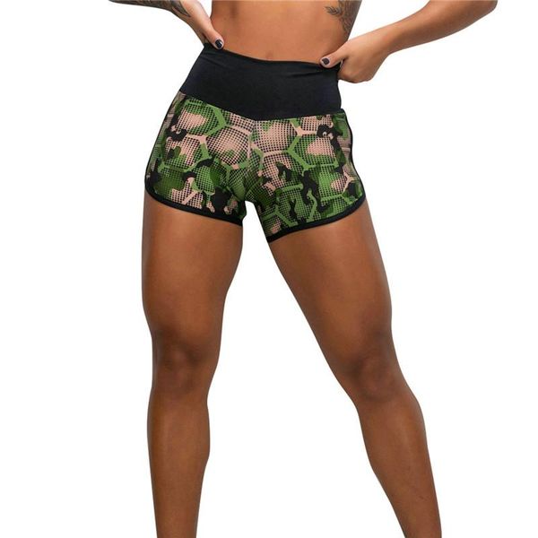 

women high waist shorts camouflage ultra bodycon sports short workout running fitness women's, White;black