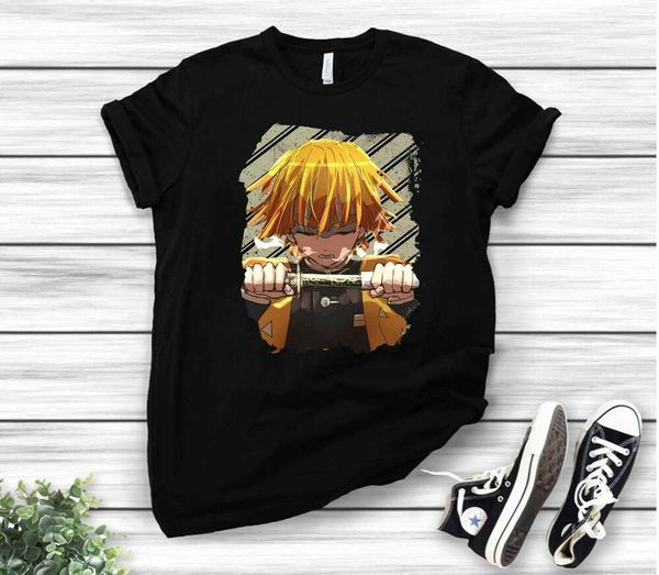 

zenitsu agatsuma | kimetsu no yaiba t-shirt, White;black