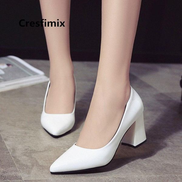 

mujer tacones altos women black spring slip on white high heel pumps lady casual street shoes office e3228 dress