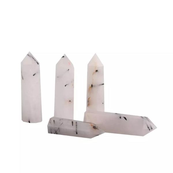 

natural black tourmaline crystal quartz points 50mm-60mm 1pc decorative objects & figurines