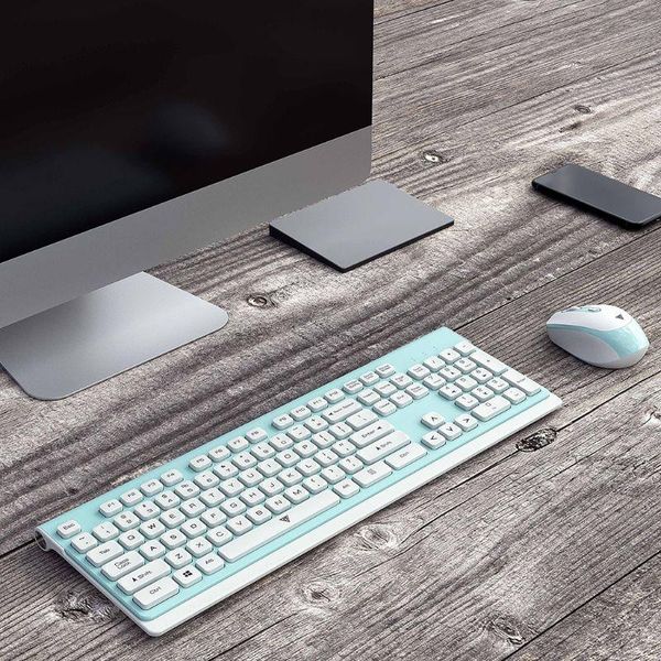 

keyboard mouse combos 1set ultra-thin wireless 2.4g low-noise mice for mac pc lapc26