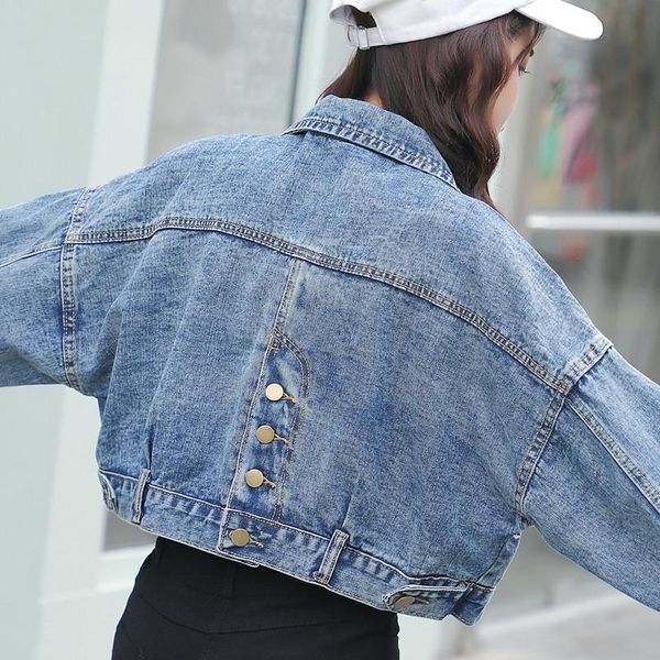 

women's jackets denim jacket spring 2021 korean loose small short, Black;brown