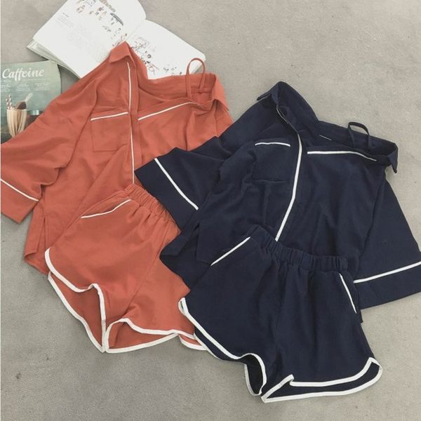 

two piece dress spring summer women's korean version of the loose short-sleeved casual fashion sports suit solid color home service l26, White