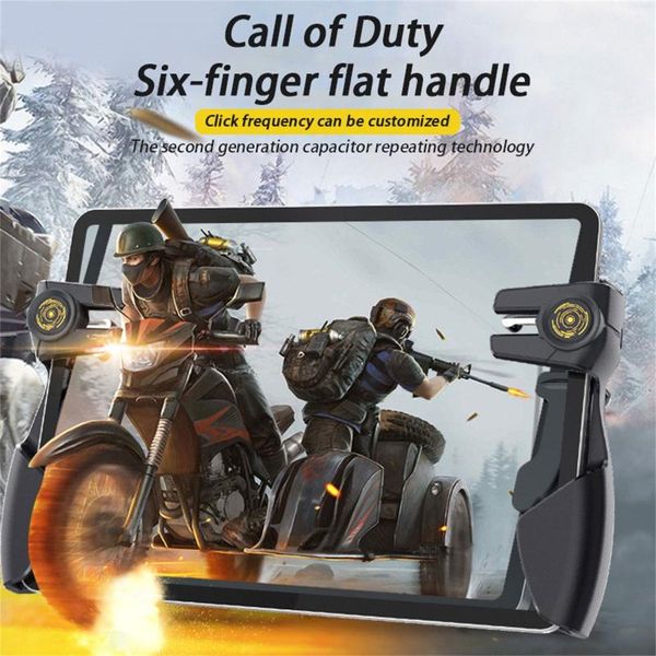 

auxiliary game controller for ak-pad8k six-finger tablet shooting button flat handle gamepads black controllers & joysticks